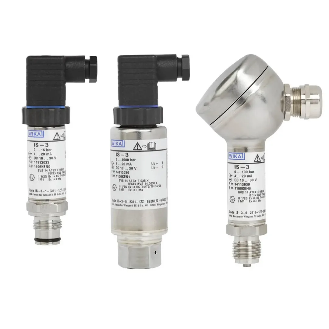 WIKA IS-3 Intrinsically Safe Pressure Sensor (Ex ia) – 4–20 mA, ATEX/IECEx, Up To 6,000 Bar, IP68/IP69K