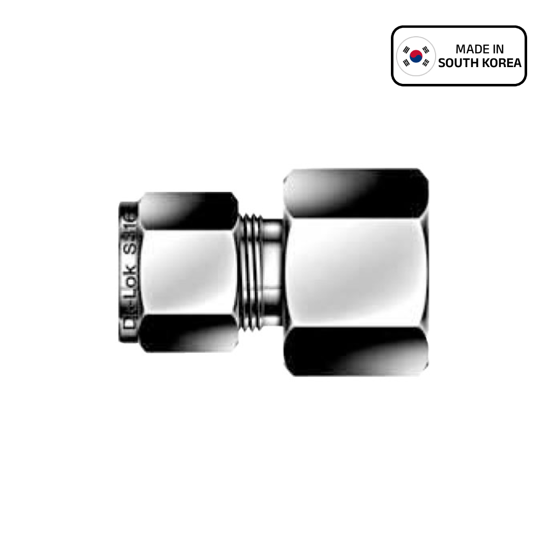 وصلة مستقيمة أنبوب إلى سن أنثى NPT من DK-Lok طراز DCF ، فولاذ 316