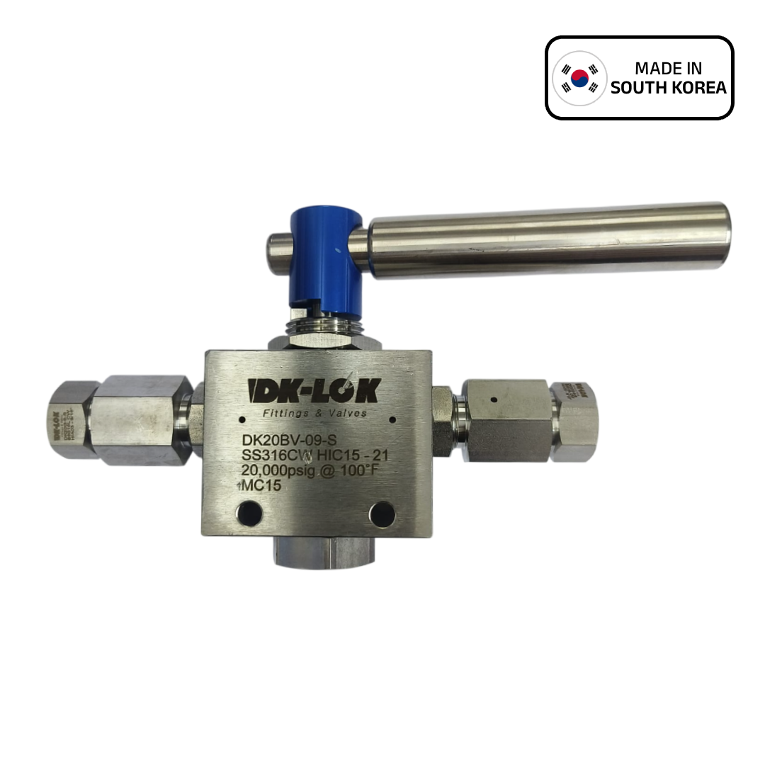 صمام كروي عالي الضغط DK-Lok سلسلة DK-BV ، 20,000 psi ، فولاذ 316
