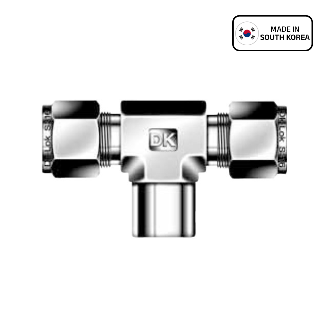 تي فرعي بسن أنثى من DK-Lok طراز DTBF ، أنبوب × سن أنثى NPT ، فولاذ 316