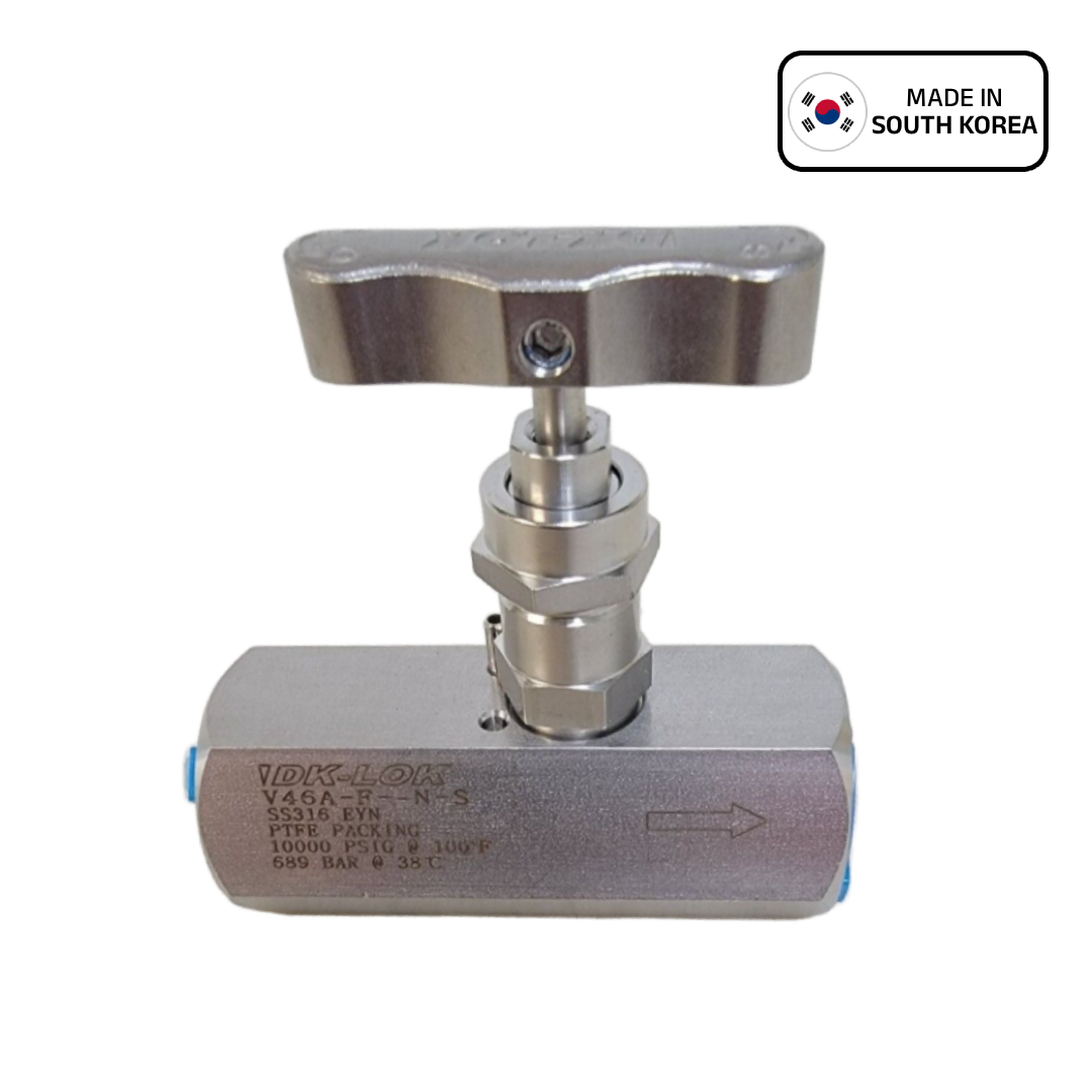 صمام إبري DK-Lok سلسلة V46A بجسم سداسي، 10,000 psi ، فولاذ 316