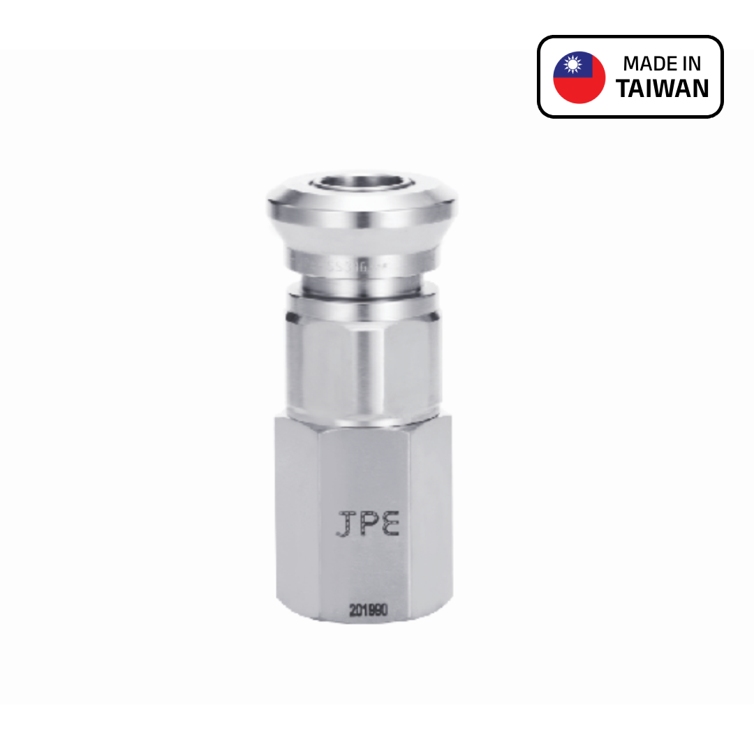 JPE QC Series Quick Coupling Socket, 1/4" NPT, 316L