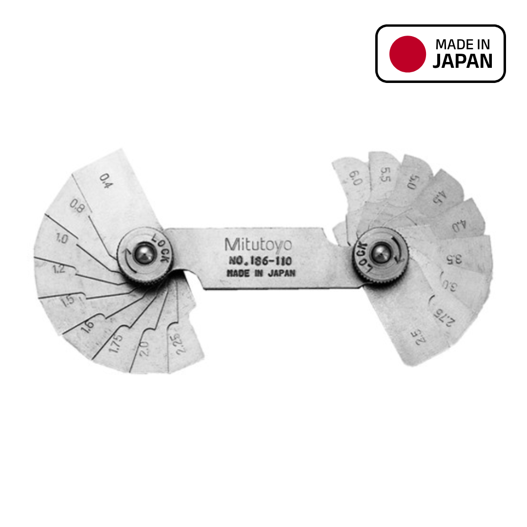 Mitutoyo RG-D4 Radius Gauge Set, 0.4 to 6.0 mm