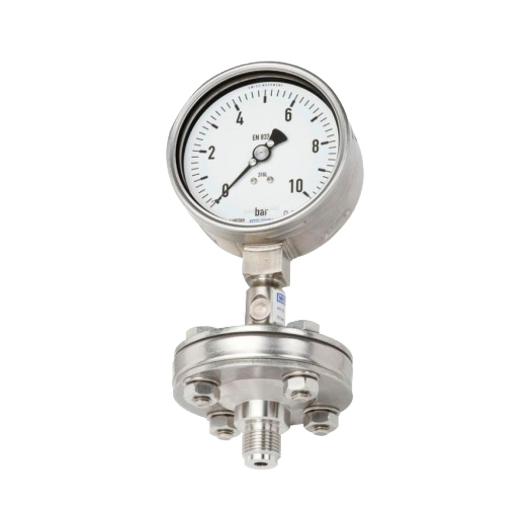 WIKA DSS10M – Pressure Gauge per EN 837-1 with Mounted Diaphragm Seal (Threaded Connection / Threaded Design)